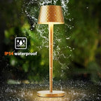 Cordless Table Lamps Rechargeable, 6000mAh Battery Operated LED Desk Lamp Outdoor Waterproof Portable Touch Dimmable Table Night Light for Patio Restaurant Dining (Gold) - Image 6