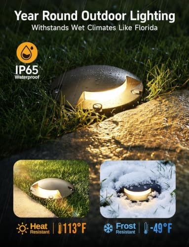 Gardenreet Outdoor Well Lights Low Voltage - Solid Brass 12V All Weather Ip65 Inground Lighting, LED Fixture, Antique Bronze for House Garden Path with 4000K Neutral White MR16 Bulb - Image 5