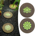 Glow in The Dark Round Stepping Stone Set, Outdoor Luminous Lotus Stepping Stone Path Pavers, Home Villa Garden Patio Stones for Decorative Ground by Unknown