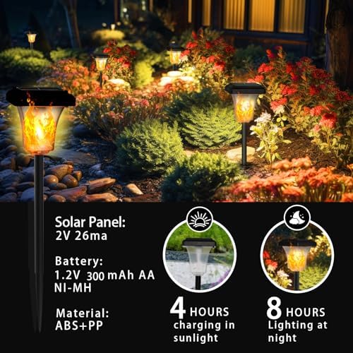 Swingers Solar Lights Outdoor, LED Solar Torch Lights with Flickering Flame - Image 2