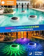 BUCASA Solar Floating Pool Lights with Remote, IP68 Waterproof, 4 Pack - Image 5