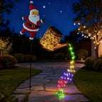 Christmas Solar Kettle Lights Garden Lawn Decorative Lights,Christmas Solar Kettle Lights Santa,Led Santa Watering Can Lights,Outdoor Christmass Decorations (Colorful Lights) - Image 6