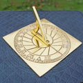 10 Inch Polished Brass Rising Sun Sundial – Handmade Garden Sundial Clock with Roman Numerals, Decorative Outdoor Sun Dial, Heavy Brass Garden Decor by Unknown