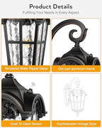 VIANIS Outdoor Lights for House, Black Dusk to Dawn Outdoor Lights, 2-Pack - Image 5