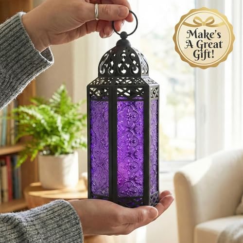 Vela Lanterns Decorative Indoor Gothic Candle Holders, Purple, M, 12-Pack - Image 3