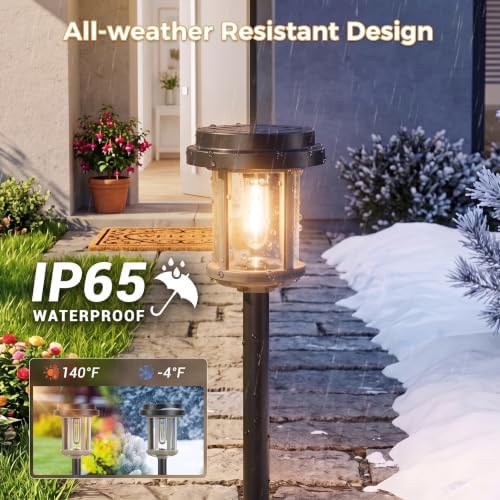 XMCOSY+ Solar Pathway Lights, 6 Pack Garden Solar Powered Outdoor Lights - Image 5
