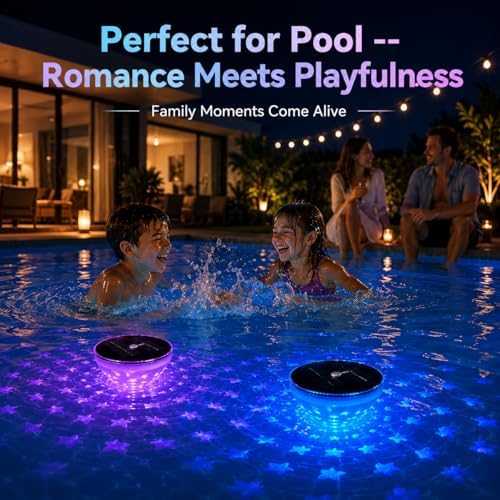 Solar Floating Pool Lights(2 Pack), 2600mAh Floating Lights with 5 Color Modes, with Fish Pattern, Waterproof Solar Powered Pool Lights for Above Ground Pools, Ponds & Garden 2026 - Image 5