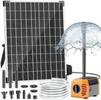 NFESOLAR 30W Solar Fountain Pump, 280GPH Solar Pond Pump with Foldable Solar Panel, Adjustable Flow Solar Water Pump with 6.6FT PVC Tubing for Outdoor Pond, Garden, Waterfall, Hydroponic, Pool by NFESOLAR