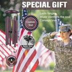 Personalized Wind Chimes for Military, Memory Gifts for US Veteran, Memorial Wind Chimes for Loss Loved One, Sympathy Gifts for Loss Soldiers Navy, Army, Air Force - Image 2