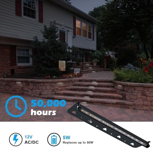 8 Packs 12inch Hardscape Lighting 5W 5000K Daylight White - Image 3