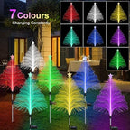 MRHEPHAESTUS Solar Christmas Decorations, 4 Pack 7 Color Changing Jellyfish Lights with 5 Layer Optical Fiber Solar Flower Lights for Outdoor Xmas Yard Garden Decor - Image 3