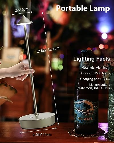 Cordless Table Lamps Rechargeable 6000mAh Battery Operated LED Desk Lamp - Image 4