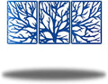 Riverside Designs 3 Panel Tree | Large Metal Art Sectioned Steel Decor | Made In USA | Multiple Sizes and Colors (Blue, 30") by Allyoursteeld%C3%A9corneeds