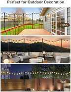 6 Pack String Light Poles for Deck, 5Ft Heavy-Duty Metal Deck Light Poles for Outside with Fixing Clips, Lighting Hanging Post Accessories for Patio Decor Garden Backyard Yard Fence Porch Decorations - Image 3