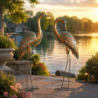 45.3" Heron Statues Outdoor,Extra-Large Metal Yard Art Set of 2 - Image 4