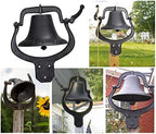 Cast Iron Dinner Bell Large Outdoor Church School Bell Dinner Bells for Outside Farmhouse Vintage Style Church Bells with Clear and Bright Sound - Image 6