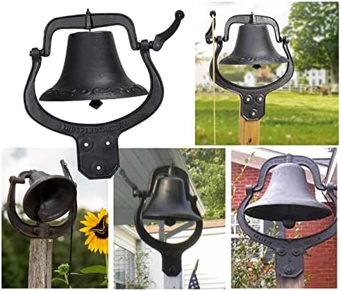 Cast Iron Dinner Bell Large Outdoor Church School Bell Dinner Bells for Outside Farmhouse Vintage Style Church Bells with Clear and Bright Sound - Image 6