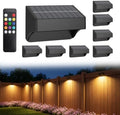 ZCXLIGHT Solar Fence Lights Outdoor, 8 Pack Fence Solar Lights Outdoor with Remote Control Long Lasting, Ultra Bright IP65 Waterproof LED Solar Wall Lights for Fence Deck Step by ZCXLIGHT