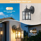 Outdoor Wall Light Fixture, Exterior Lighting Fixture Wall Mount, Black Outdoor Porch Light with Hammered Glass, Garage Wall Sconce Outside Lights, E26 Base, Aluminum Housing Plus Glass, 1-Pack, Black - Image 3