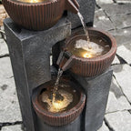 4 Tiered Cascading Outdoor Water Fountain with LED Lights 39.37’’H - Image 2
