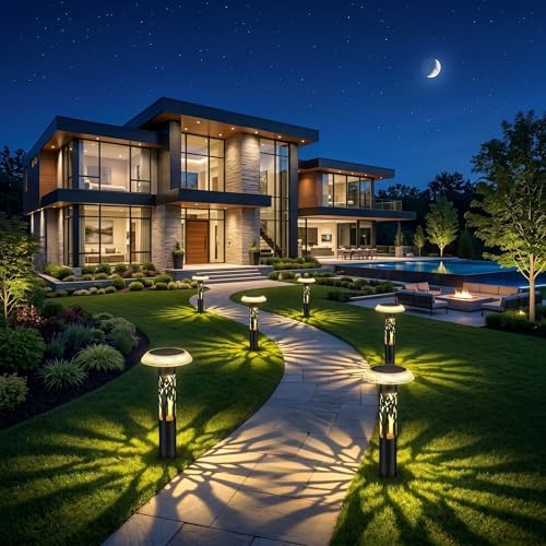 Solar Pathway Lights Outdoor, Large Stainless Steel Garden Lights, 6 Pack - Image 6