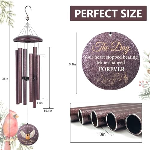 Personalized Guitar Memorial Wind Chimes for Loss of Loved One - Image 3