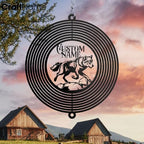 Personalized Wolf Metal Wind Spinner, Custom Wolf Spinner Hanging Indoor Outdoor Decor, Perfect House Warming Gifts New Home, Custom Gift for Grandmother, Mom, Dad, Wife, Daughter - Image 3