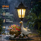 Solar Duck Garden Statues Outdoor Decor with Planter Pot, Upgraded 3 Solar Panels Lantern Animal Figurines, Waterproof Hand-Painted Resin Sculpture for Patio Yard Lawn Decorations, Gardening Gifts - Image 6