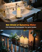 Yme Waterproof Rechargeable Pillar Candles Flickering with Remote Timers - Image 5