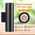 DAKAFUL Outdoor Wall Lights 8 Packs, Integrated LED Cylinder Up Down 12W 2700K Modern Aluminum Light, Waterproof Exterior Light for Porch Patio Door - Image 2