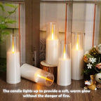 kakoya Flameless LED Candles Upgraded Realistic Flickering Flame,7Pcs Battery Operated Candles with Remote Timers,LED Pillar Candles for Home Decor,Christmas,and Parties（White） - Image 4