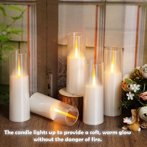 kakoya Flameless LED Candles Upgraded Realistic Flickering Flame,7Pcs Battery Operated Candles with Remote Timers,LED Pillar Candles for Home Decor,Christmas,and Parties（White） - Image 4