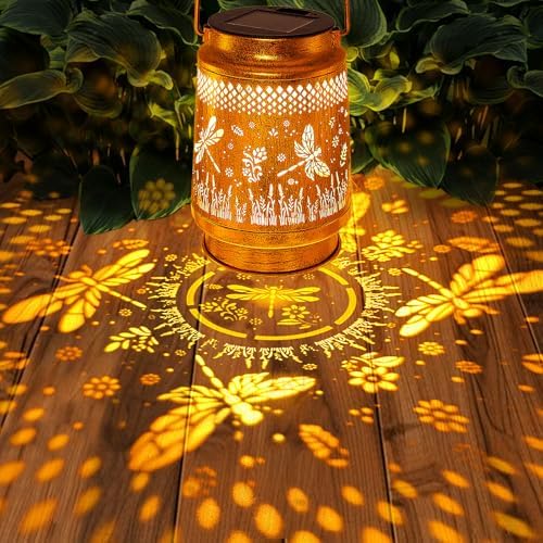 Solar Lanterns Outdoor Dragonfly Garden Decor, Birthday Gifts for Women Mom - Image 2