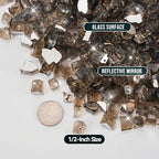 Skyflame 15LB Bronze Fire Glass, 1/2 Inch Reflective Fireplace Glass - Image 2