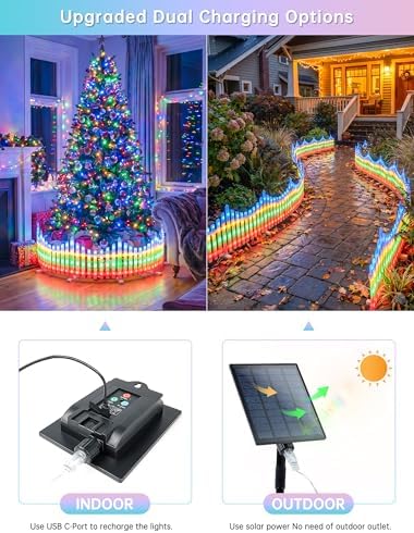 Hopolon 8 Pack Multicolor Picket Fence Lights, 11.1in (H) X 9.1ft (L) - Image 4