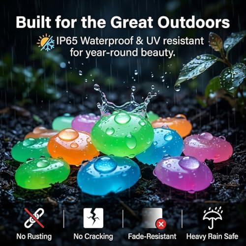 Colorful Glow in the Dark Rocks Luminous Glow Garden Stones Outdoor Glowing at Night Guide Pebbles Gemstone DIY Decorative for Landscaping Aquarium Fish Tank Patio Lawn Yard Ornaments - Image 6