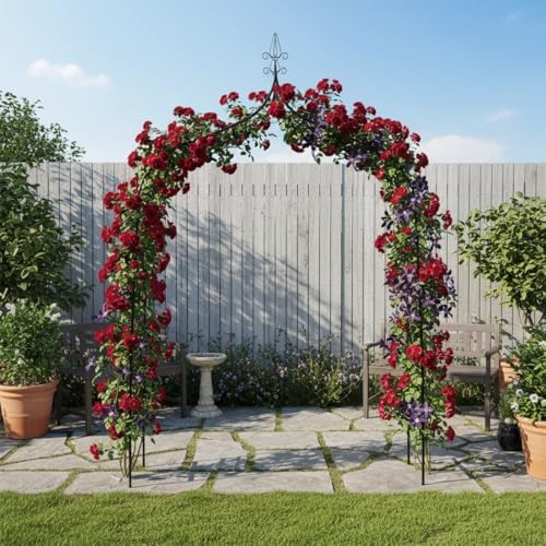Thick Gothic Pointed Metal Garden Arch Rust-Proof for Climbing Vines Roses - Image 2
