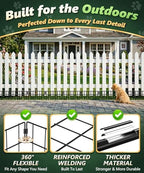 HIHADUUM 20Ft(L) X 13Inch(H) Animal Barrier Fence - 14 Pack Garden Fence Panels, Metal Garden Edging Fence Border No Dig Fencing for Dog Rabbits Ground Stakes Defense and Outdoor Patio Fence Extension - Image 3