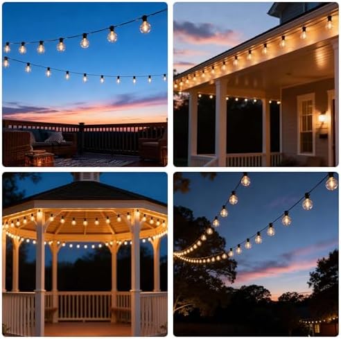 55Ft Solar String Lights Outdoor , IP65 Waterproof,LDE Edison Bulb Remote - Image 7