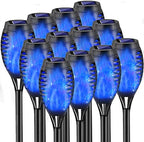 Blue Solar Lights Outdoor, 12 Pack Solar Torch Lights by COCOMOX