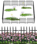 10-Panel Strong Dog Fence, 32in H x 24ft L, Thickened Hollow Iron Tubes, High-Density Metal Barrier for Yard, No Dig Temporary Fencing by SciyenOutdoorFencing