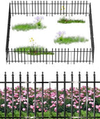 10-Panel Strong Dog Fence, 32in H x 24ft L, Thickened Hollow Iron Tubes, High-Density Metal Barrier for Yard, No Dig Temporary Fencing by SciyenOutdoorFencing