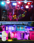 Spot Lights Outdoor, Smart LED RGBW Color Changing Landscape Lighting with APP and Remote Control, Music Mode, DIY Scenes, Timing, IP65 Waterproof Spotlights Plug in for Yard Garden, 8 Pack - Image 5