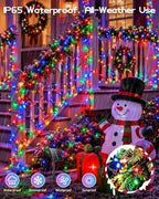 OZS 6 Pack 480 LED Solar String Lights Outdoor Waterproof, Multicolor - Image 4