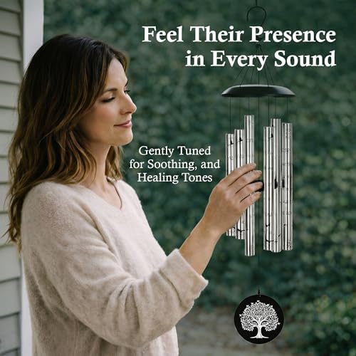 Memorial Wind Chimes with Suncatcher, Sympathy Gifts Wind Chime for Loss of Loved One, 40" Sympathy Wind Chime with 6 Anodized Aluminum Tubes Tuned for A Soothing Melody - Image 7