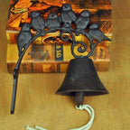 Vintage Cast Iron Wall Mounted Bell with Bird Chime, Black Antique Dinner Doorbell for Outdoor Porch and Indoor Home Décor - Image 3