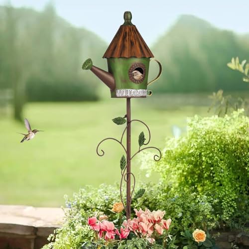 BAYN 57” Metal Bird House Stake for Outside Decorative - Image 3