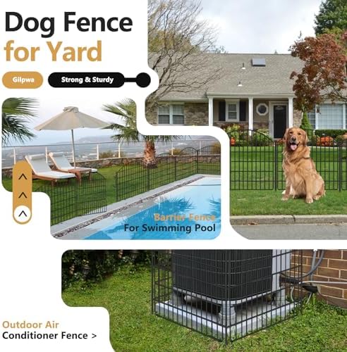 10 Panels Garden Fencing Animal Barrier with Lock, 24in (H) x 20ft (L) No Dig Dog Fence Outdoor for Yard Rustproof Decorative Fences Tall Metal Panel Wire Border Rabbit Ground Stakes - Image 6