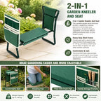 Garden Kneeler and Seat with Tool Pouches Foldable Gardening Stool Heavy Duty Steel Frame EVA Foam Pad Knee Protection for Outdoor Yard Lawn 60 x 28 x 49 cm - Image 4
