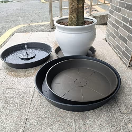2 Pack of 20 22 inch Plant Saucer, 3.6" Depth Tray, Large Deep Heavy Duty Saucers for Pots, Garden Plastic Flower Plant Trays for Indoors Outdoor, Tray for Planter 19-23" (Brown) - Image 3